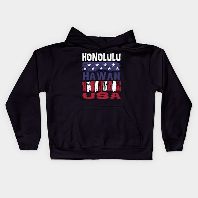 Honolulu Hawaii USA T-Shirt Kids Hoodie by Nerd_art